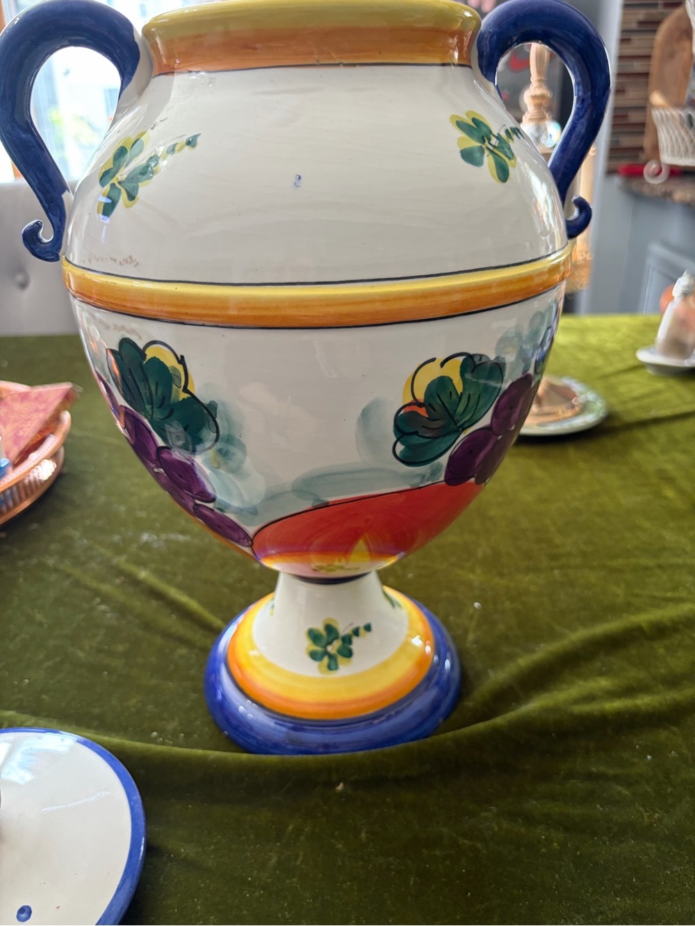 Hand-Painted Biscotti Jar - Multicolor Ceramic Canister - Picture 9 of 13